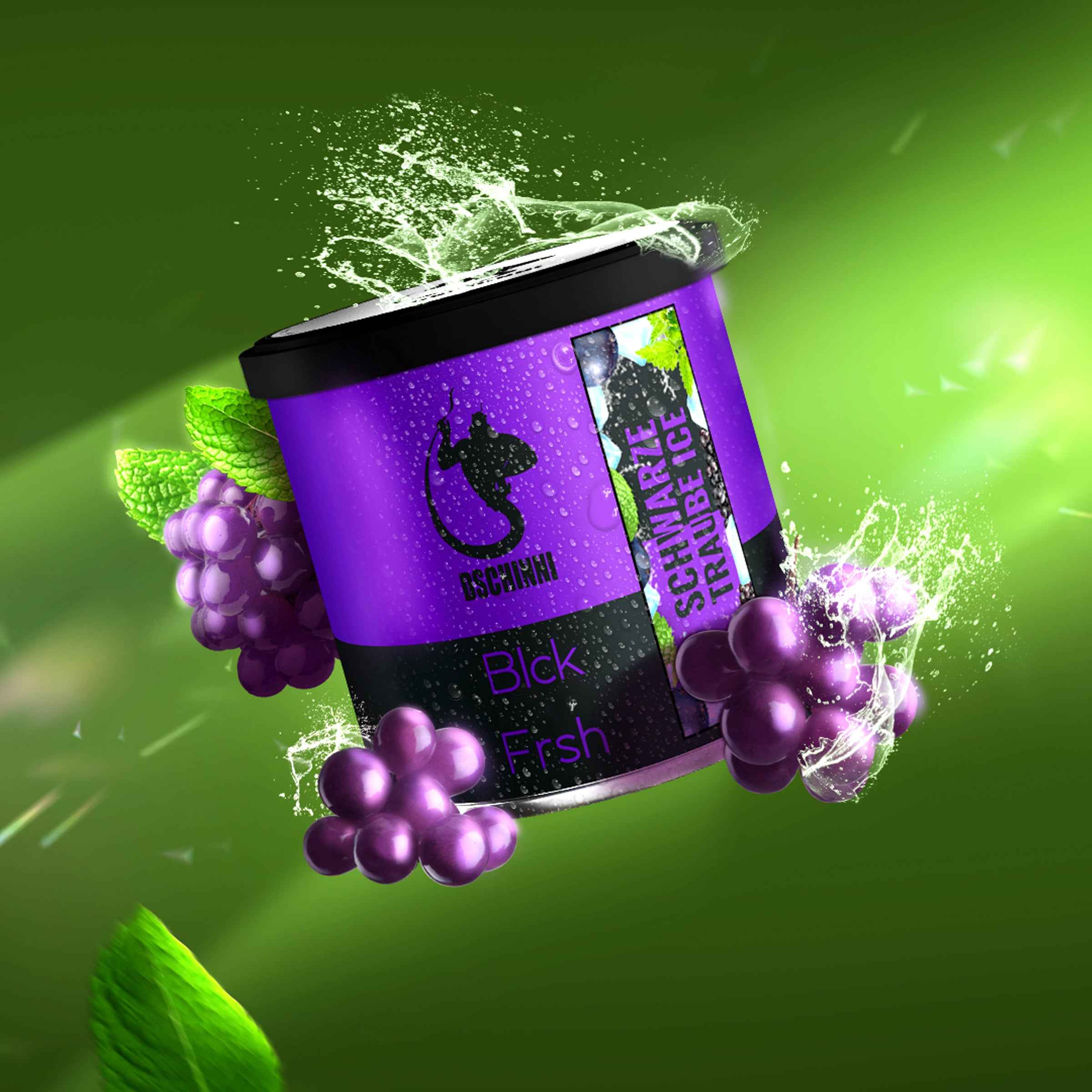Dschinni 65g Pfeifentabak - Black Fresh - Schwarze Traube Eis - Dschinni Shisha