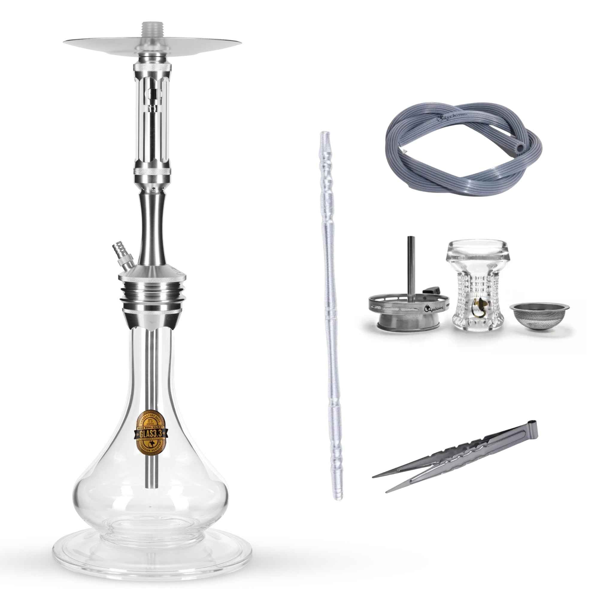 Dschinni Foxx Shisha Komplett Set | Silber - Dschinni Shisha