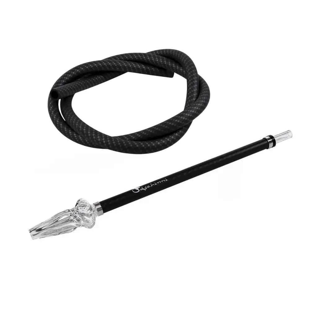 Carbon Glas Mundstück Fusion Three / Mit Carbonschlauch (High Borosilikatglas 3.3) - Dschinni Shisha