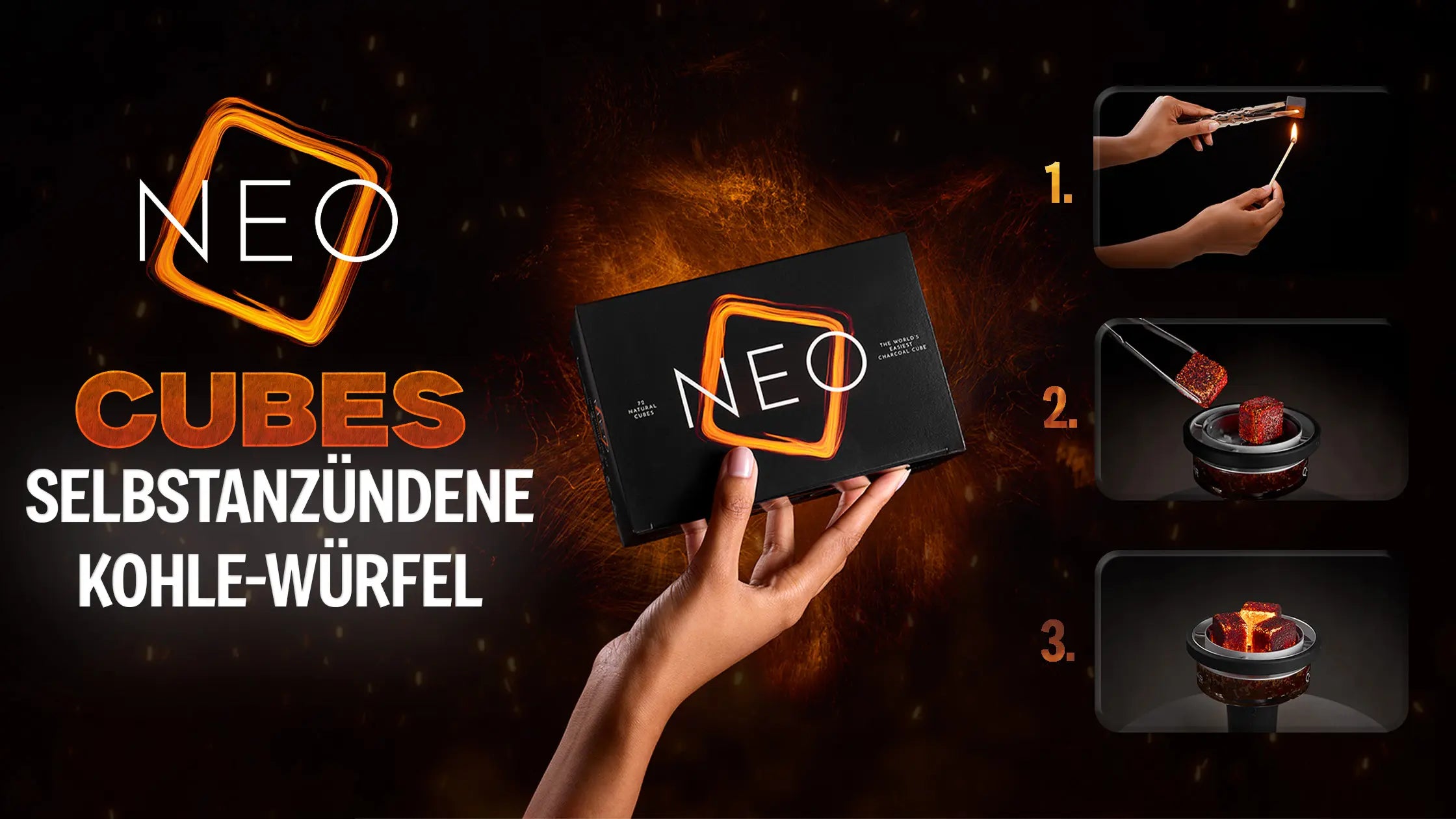 Neo Cubes Selbstzündende Shisha Kohle im Dschinni Shop