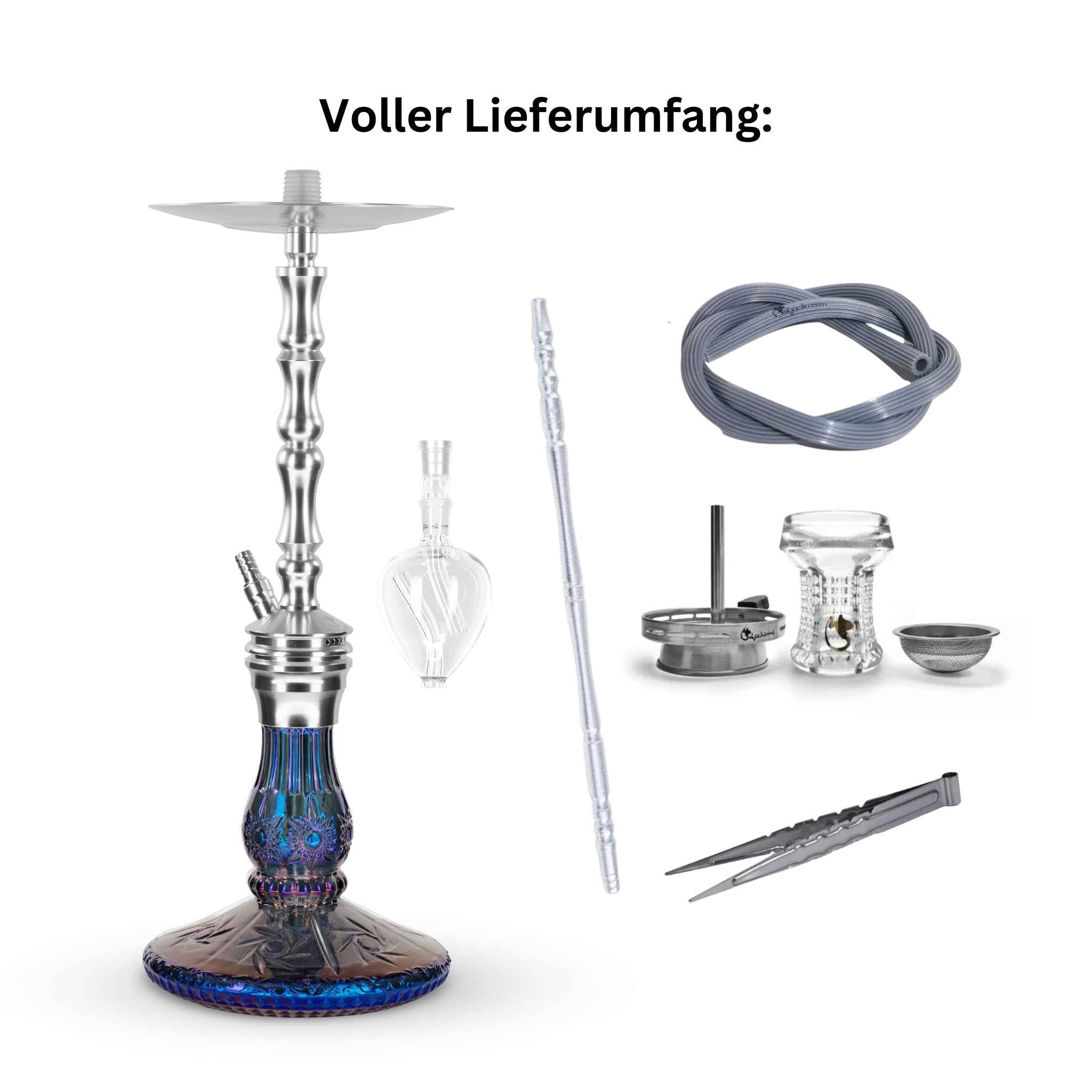 Dschinni Roxx Shisha Komplett Set mit Molassefänger | Purple Rain Bowl - Dschinni Shisha
