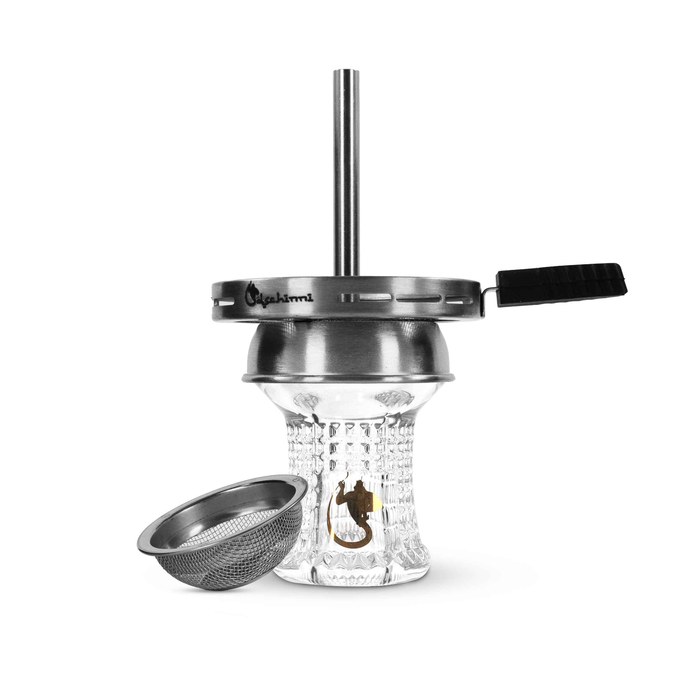 Glaskopf Dschinni Nero Kristall Glas mit Seflex und Vulcan Air