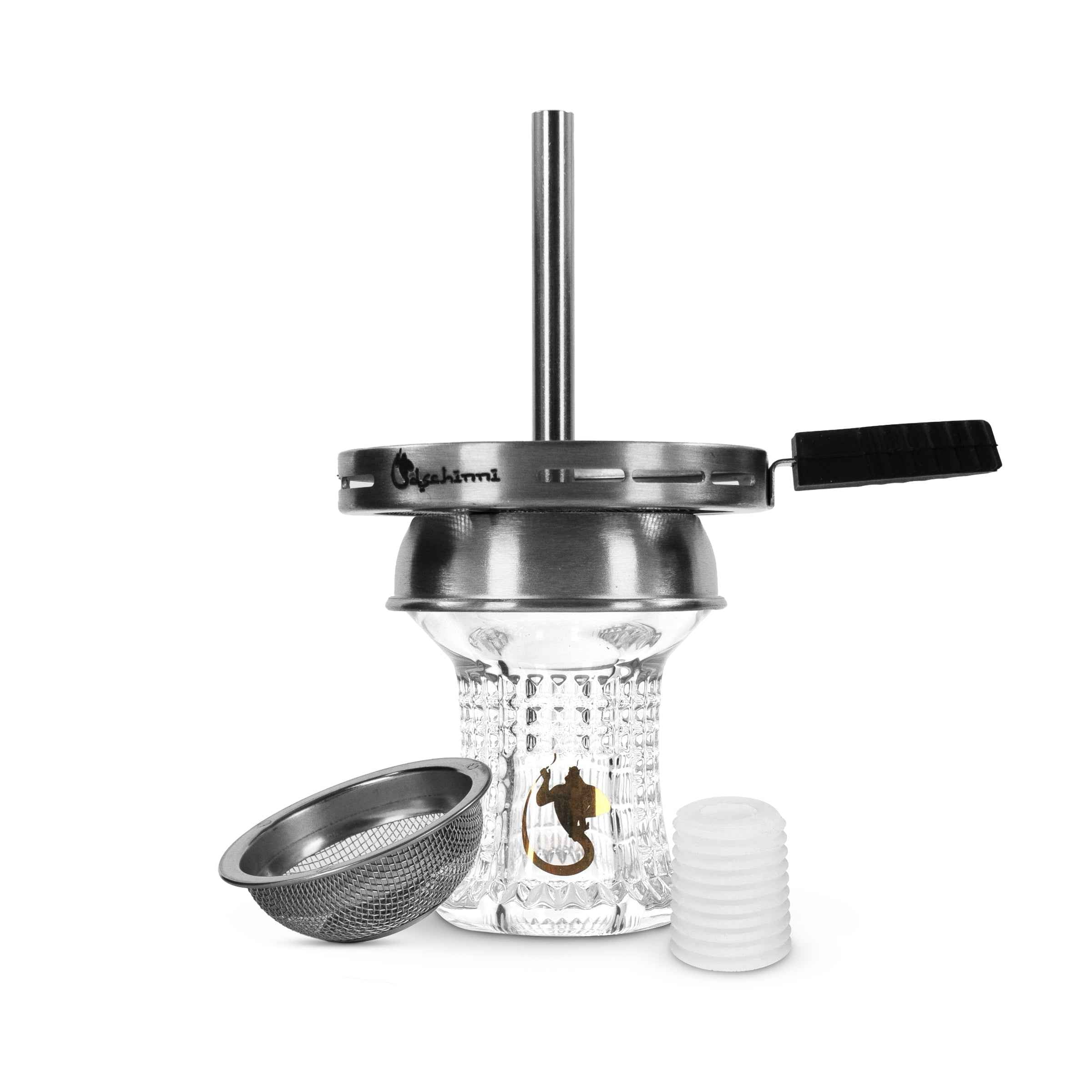 Glaskopf Dschinni Nero Kristall Glas Air Grip Set - Dschinni Shisha