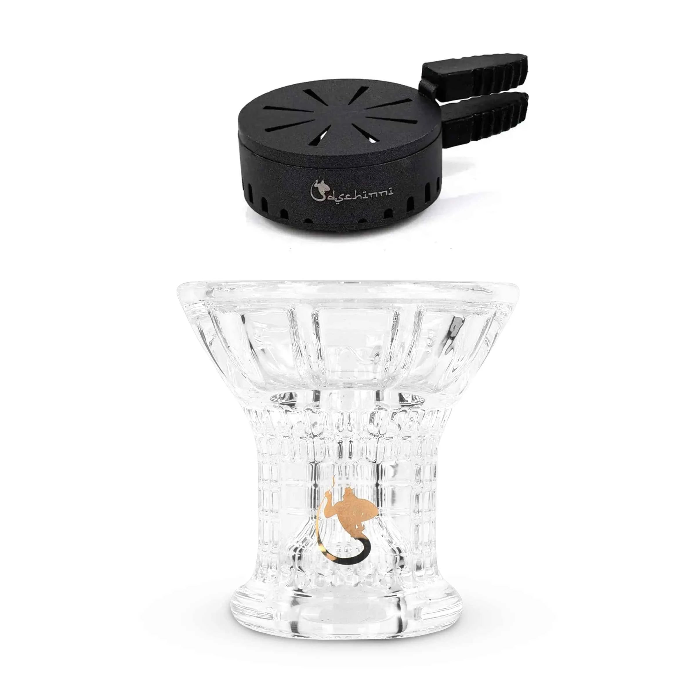 Dschinni Glaskopf Phunnel Apollon Set mit Mod und Crown HMD (zertifiziertes Laborglas High Borosilikatglas 3.3) - Dschinni Shisha