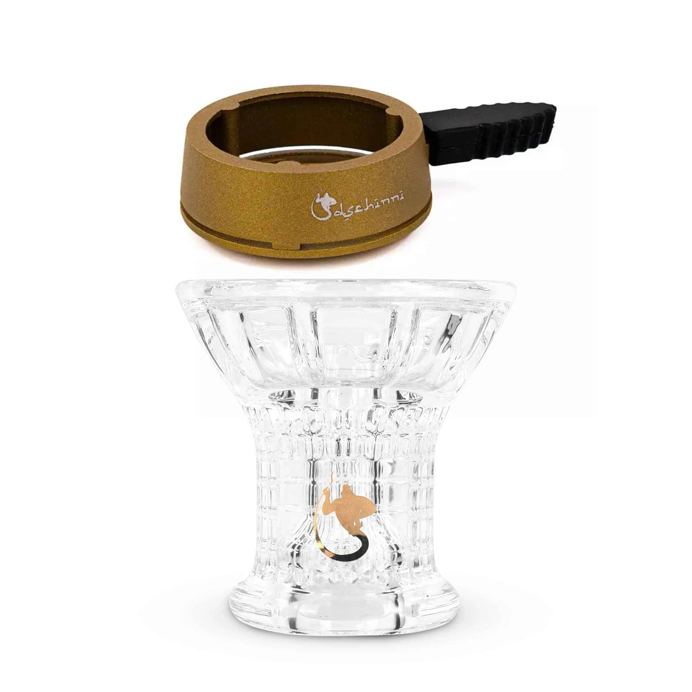 Dschinni Glaskopf Phunnel Apollon Set mit Mod und Screen HMD (zertifiziertes Laborglas High Borosilikatglas 3.3) - Dschinni Shisha