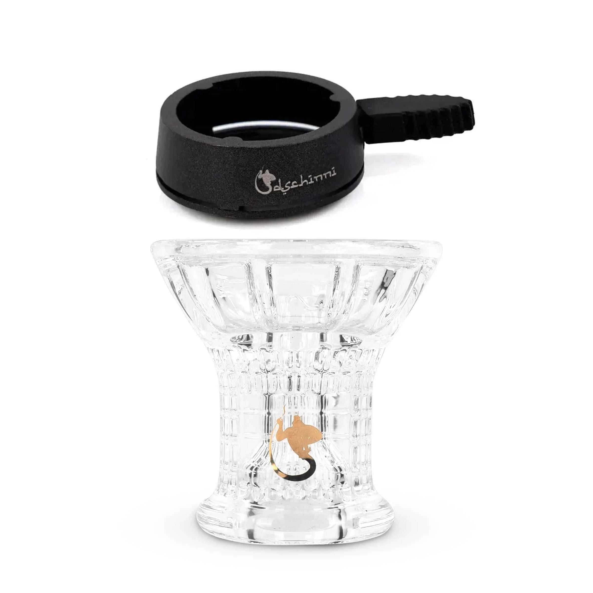 Dschinni Glaskopf Phunnel Apollon Set mit Mod und Screen HMD (zertifiziertes Laborglas High Borosilikatglas 3.3) - Dschinni Shisha