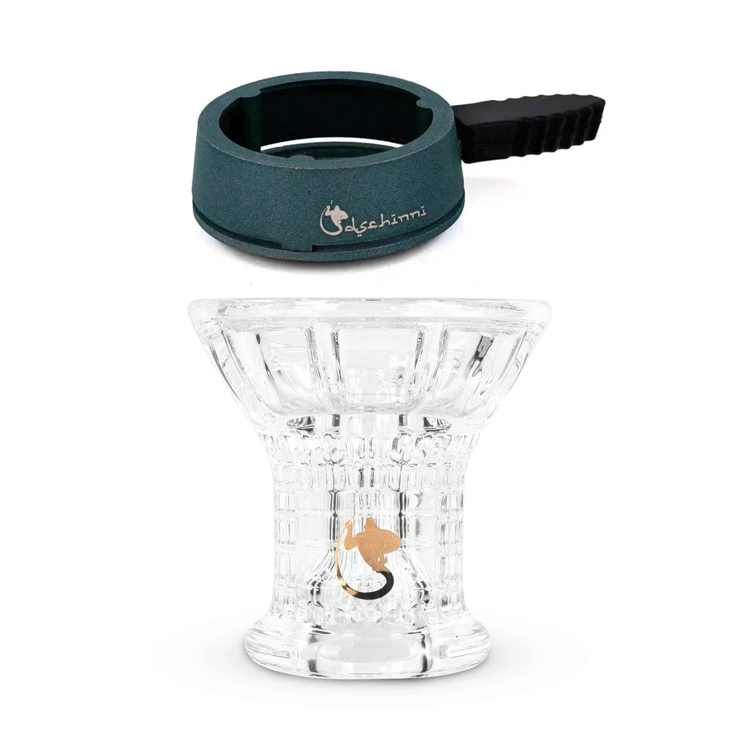 Dschinni Glaskopf Phunnel Apollon Set mit Mod und Screen HMD (zertifiziertes Laborglas High Borosilikatglas 3.3) - Dschinni Shisha