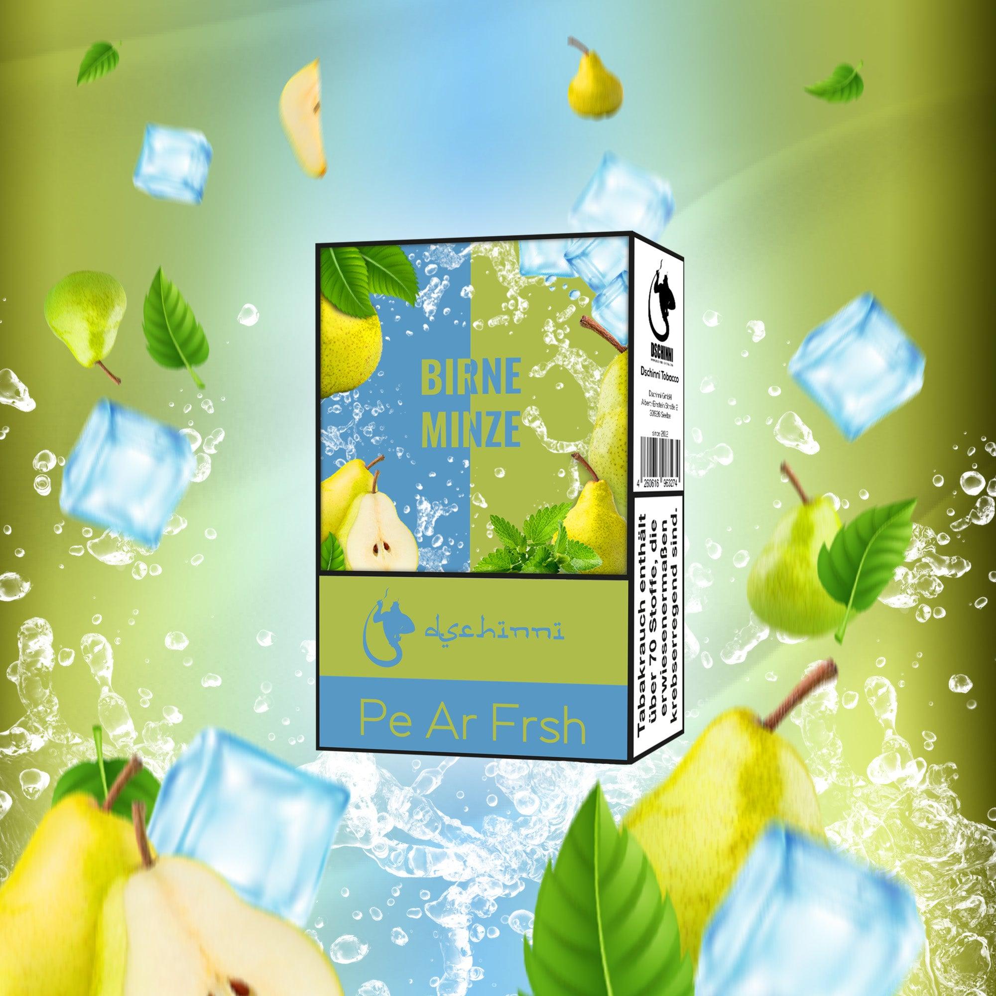 Dschinni Shisha Tabak 25 Gramm Birne Minze Wasserpfeifentabak Pe Air Frsh pear fresh