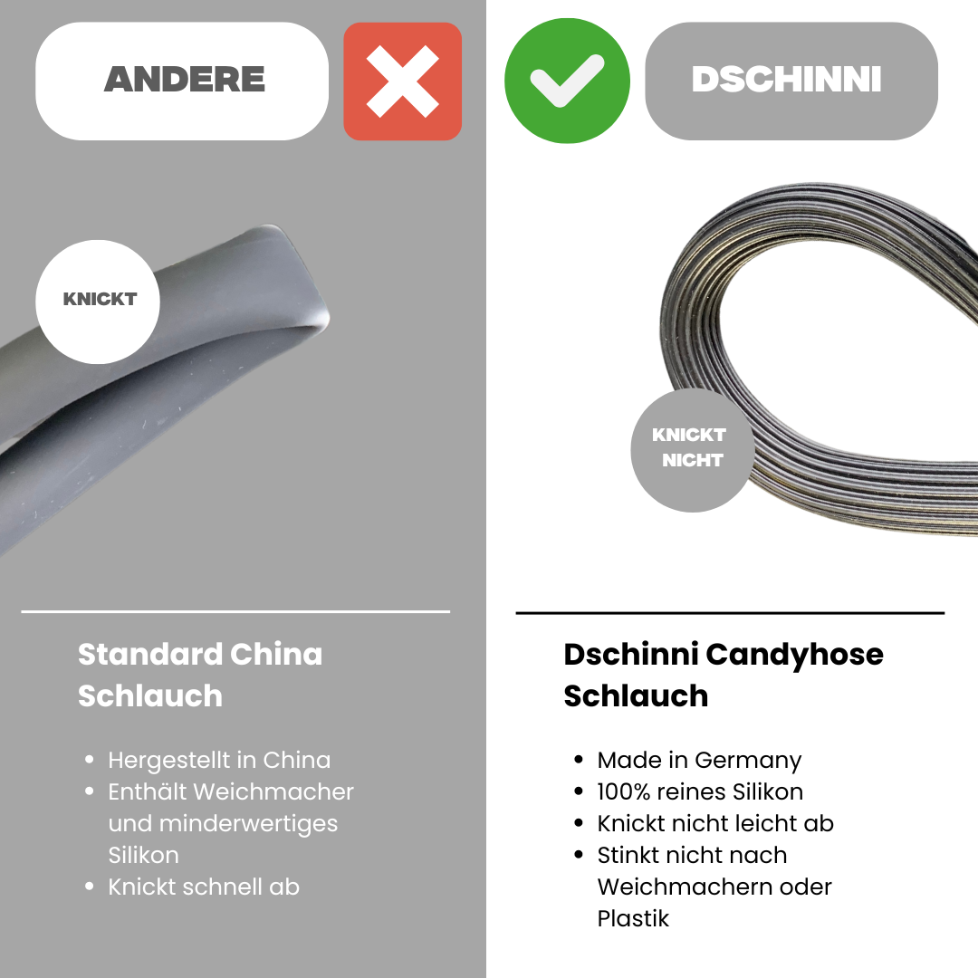 Dschinni Candyhose Silikon Schlauch Shisha - Schwarz - Dschinni GmbH