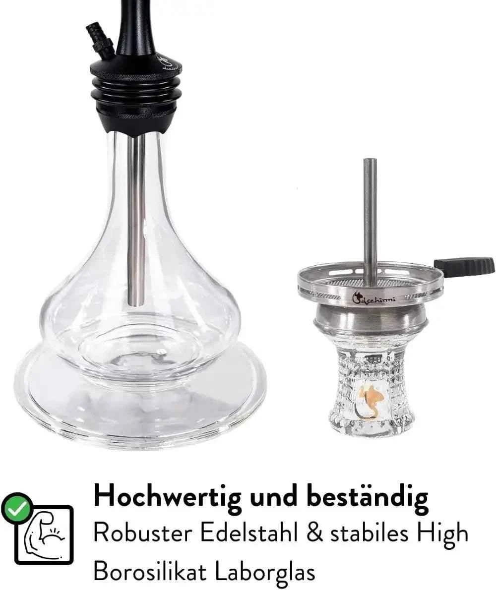 Dschinni Foxx Shisha Komplett Set XL | Silber - Dschinni Shisha