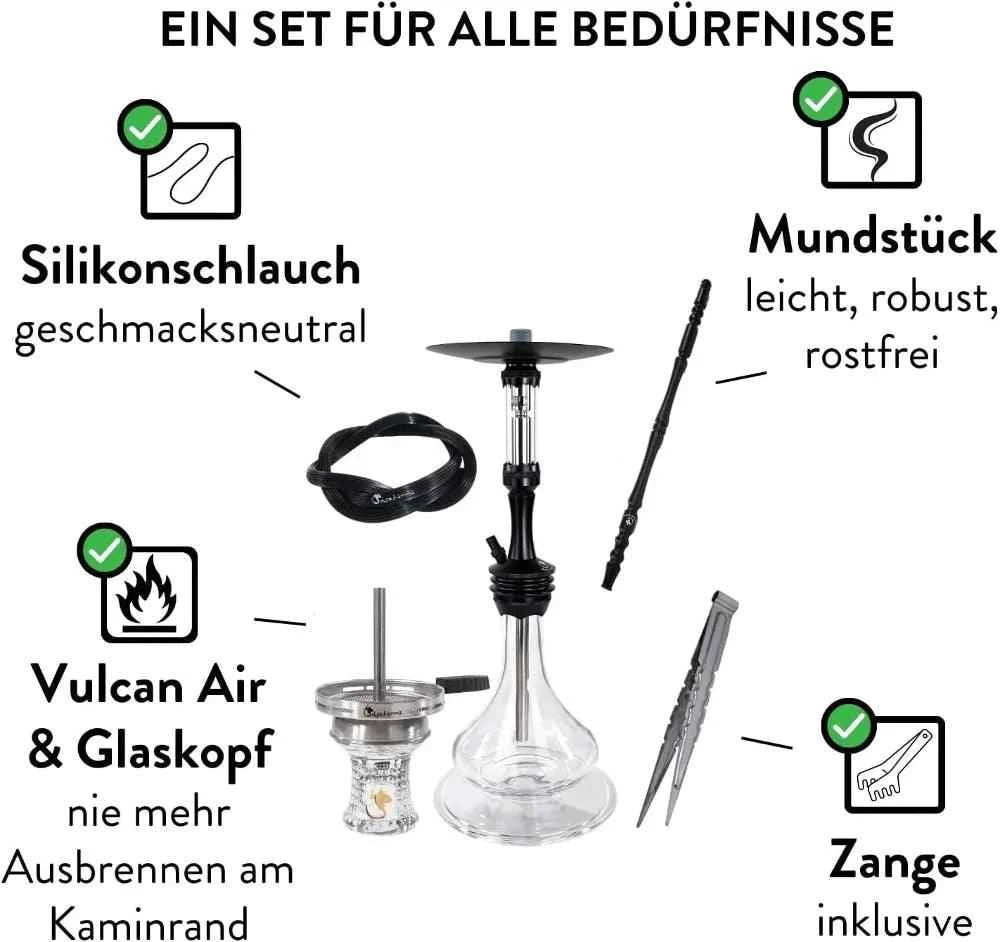 Dschinni Foxx Shisha Komplett Set XL | Silber - Dschinni Shisha