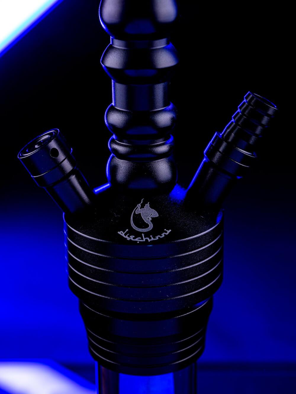 Dschinni Pico Black Purple Rain Shisha Base mit Schlauchanschlüssen