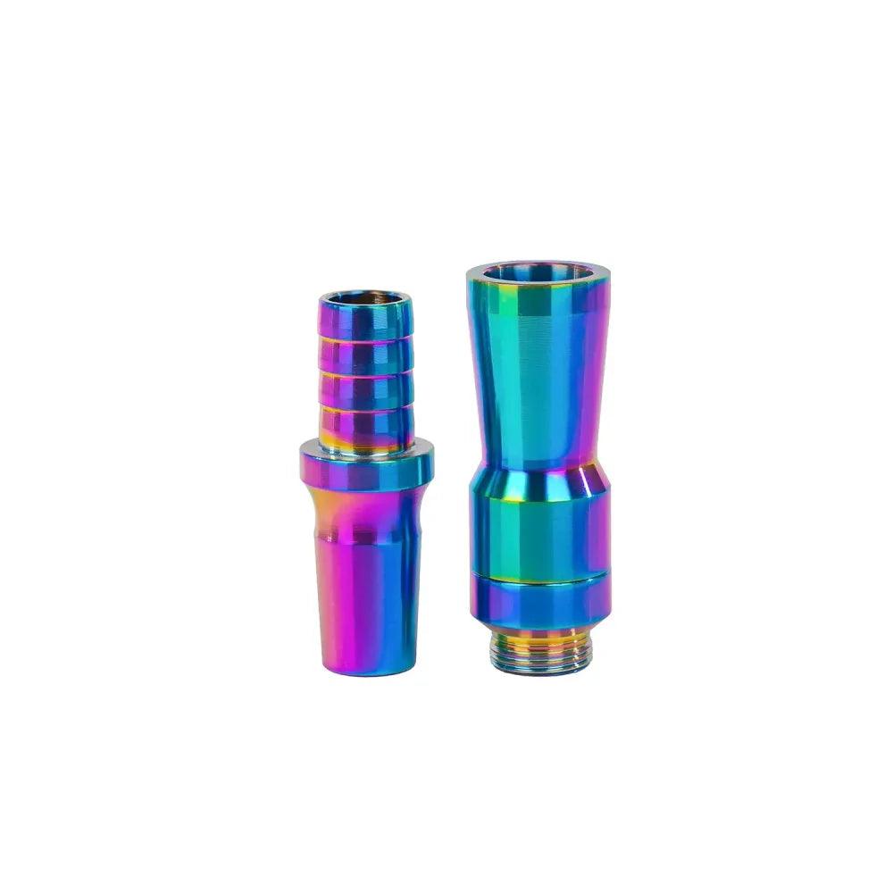 Dschinni Schlauchadapter V2A Botan / Mezra / Mio 1.0 - Purple Rain - Zweiteilig auf weißem Hintergrund
