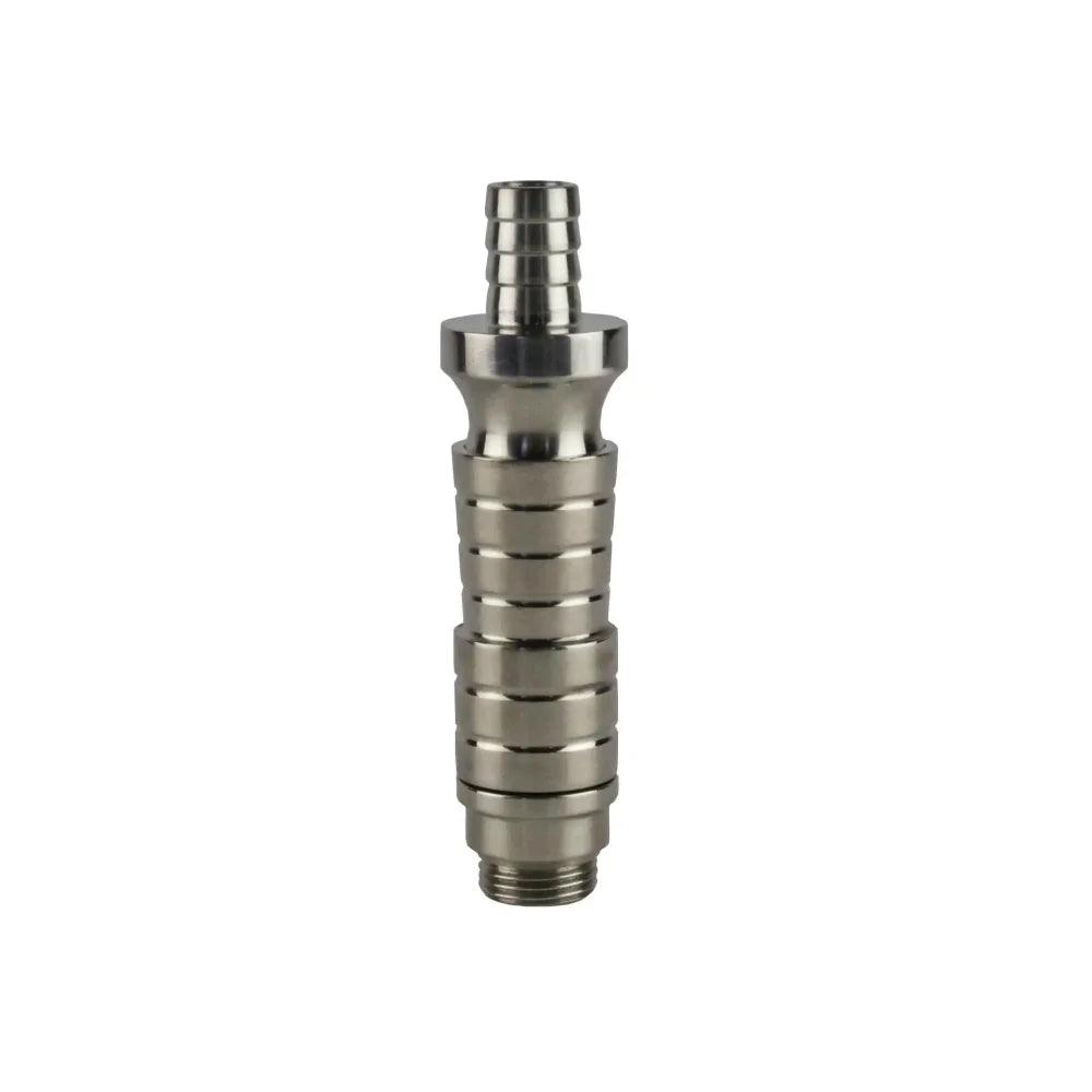Dschinni Schlauchadapter V2A Baba - Silber auf weißem Hintergrund
