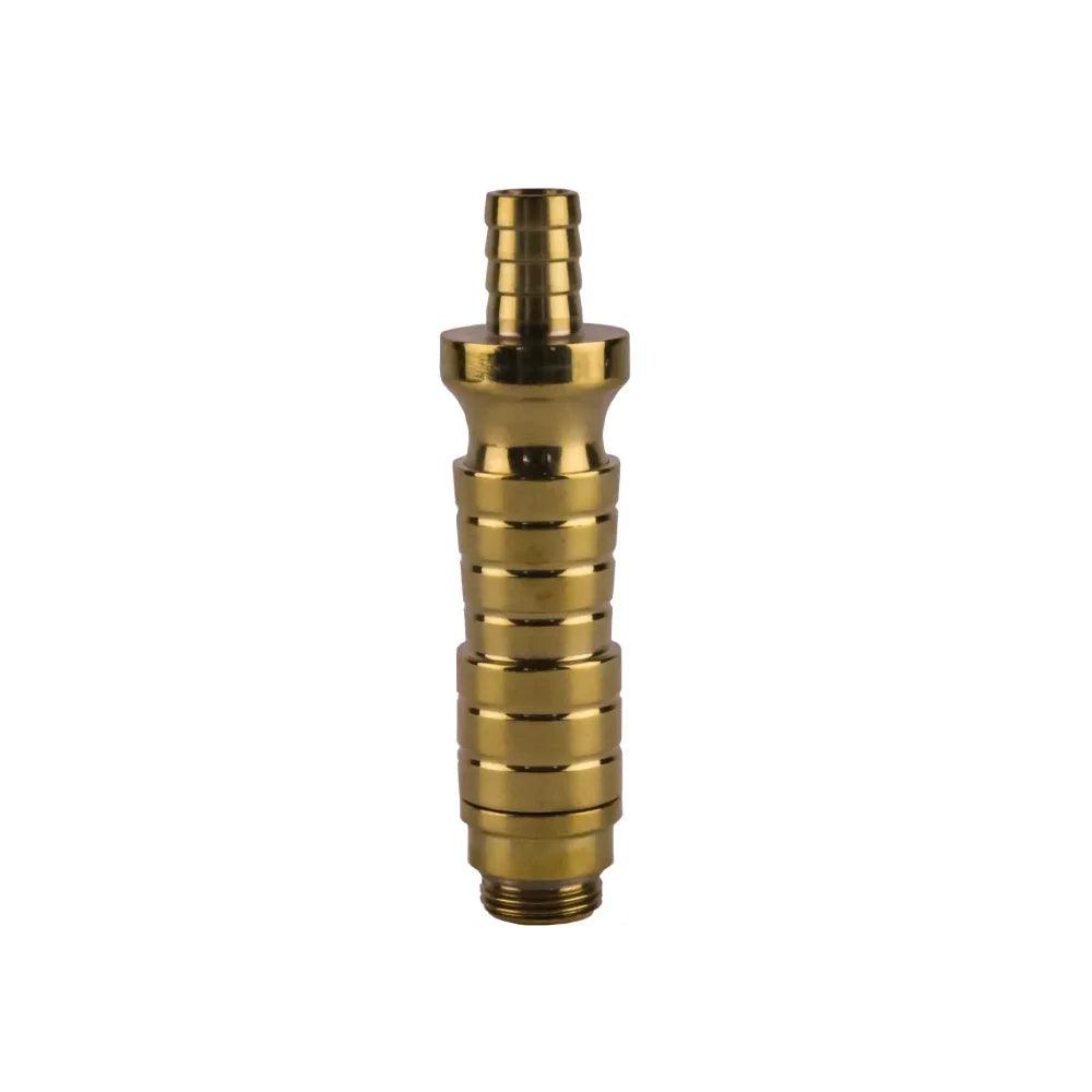 Dschinni Schlauchadapter V2A Baba - Gold auf weißem Hintergrund