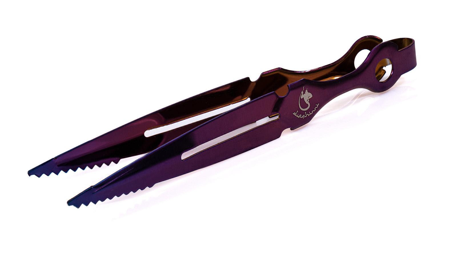 Dschinni Shisha Combat Zange Tweezer Violett - Hochwertige Kohlezange mit Ergonomischem Design - Dschinni GmbH
