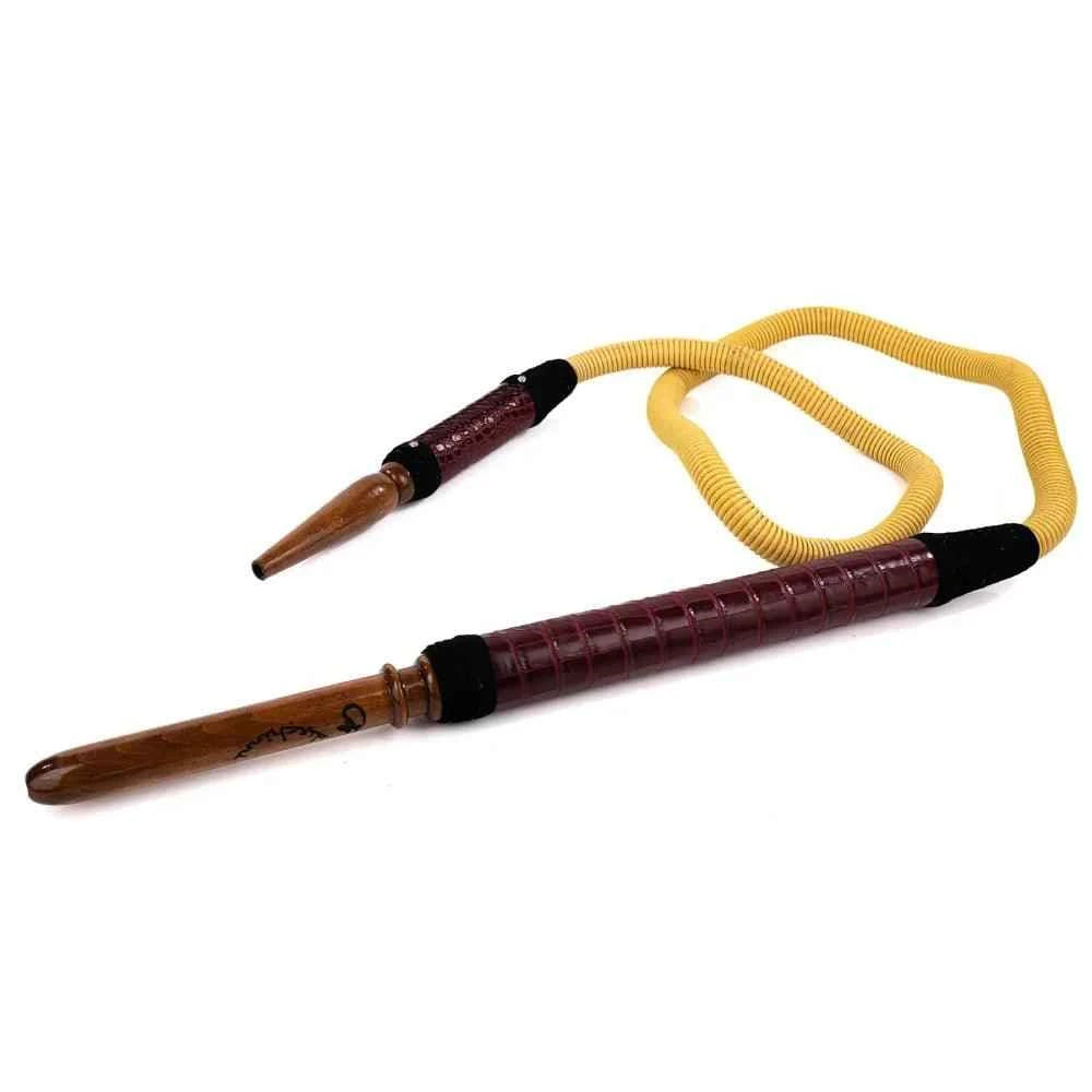 Dschinni Traditioneller Kaffehausschlauch aus Leder mit Holzmundstück - Dschinni Shisha