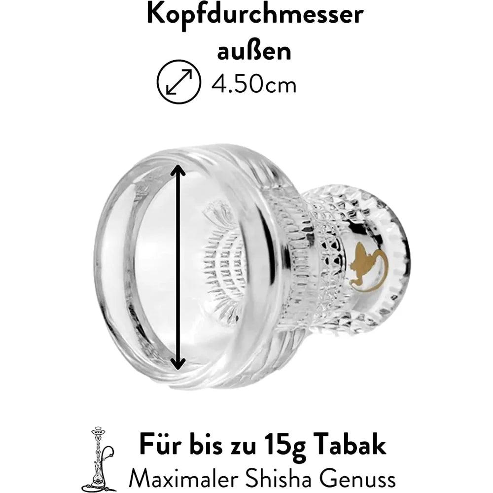 Glaskopf Dschinni Nero Kristall Glas mit Seflex und Vulcan Air - Dschinni GmbH