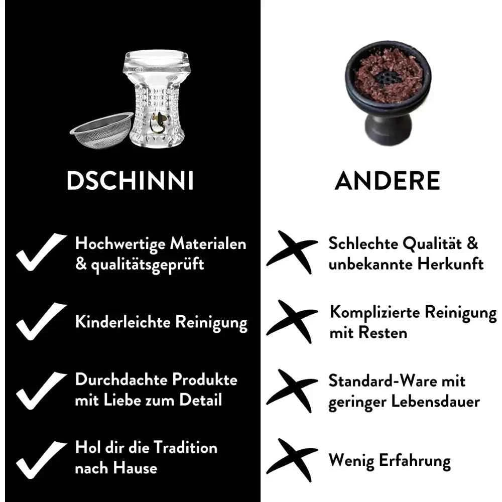 Glaskopf Dschinni Nero Kristall Glas mit Seflex und Vulcan Air - Dschinni Shisha