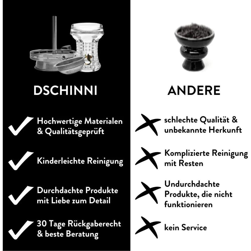Glaskopf Dschinni Nero Kristall Glas mit Seflex und Vulcan Air - Dschinni GmbH