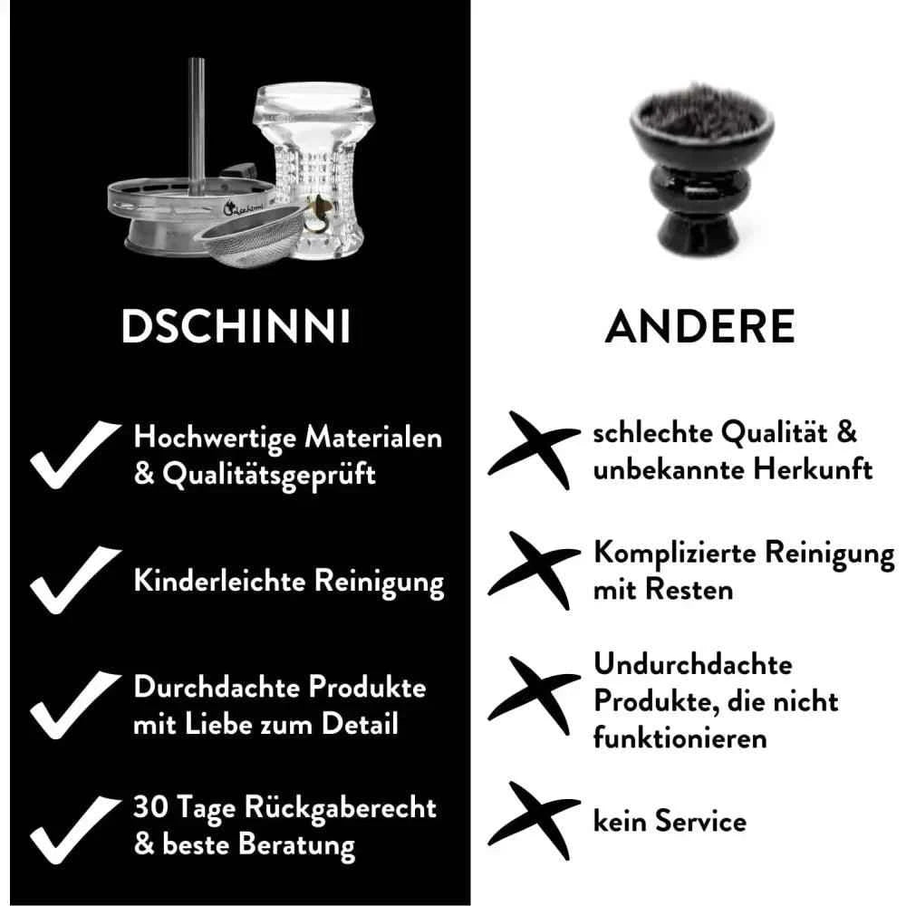 Glaskopf Dschinni Nero Kristall Glas mit Seflex und Vulcan Air - Dschinni Shisha