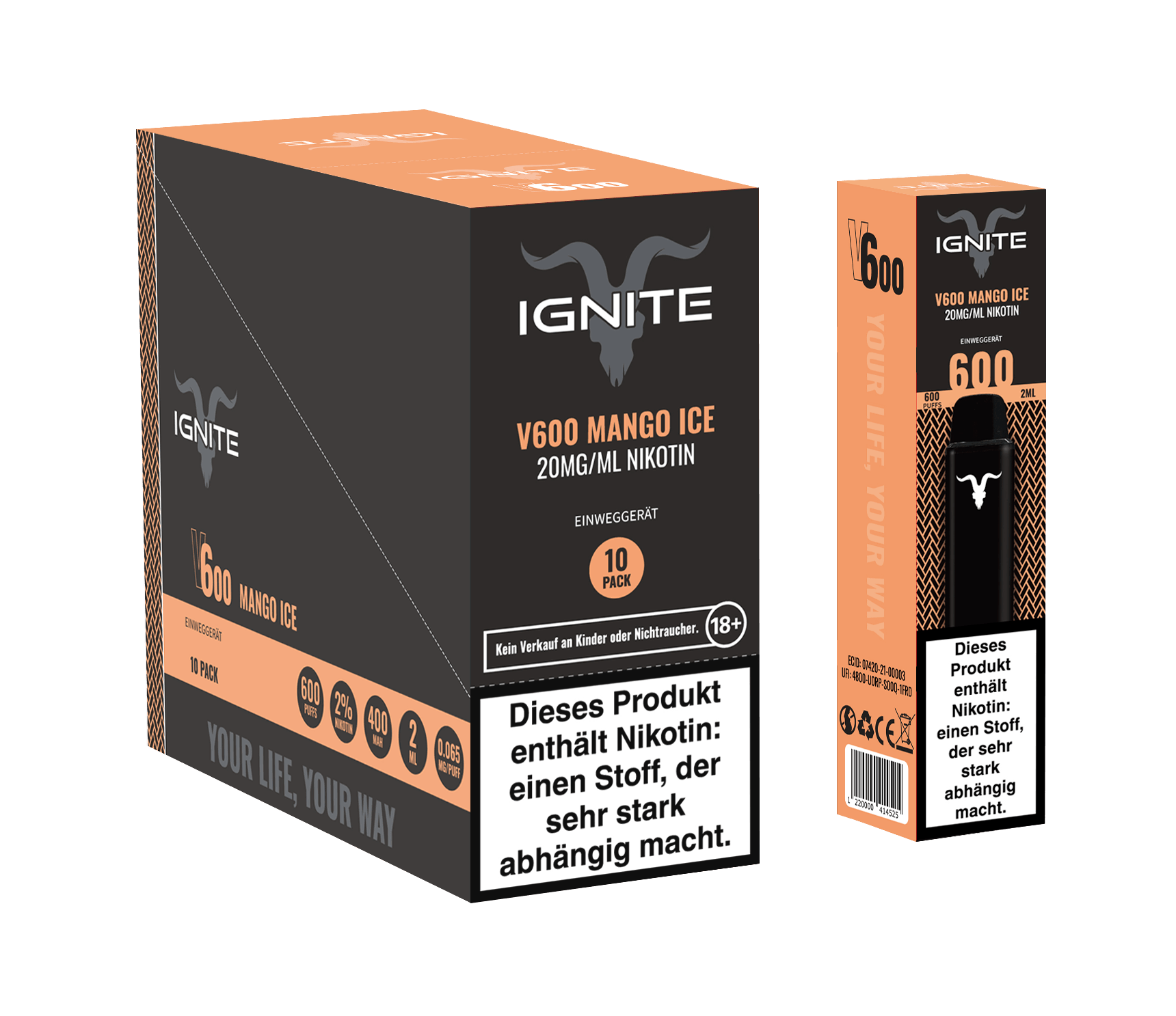 IGNITE Vape V600 - Mango Ice - Dschinni GmbH