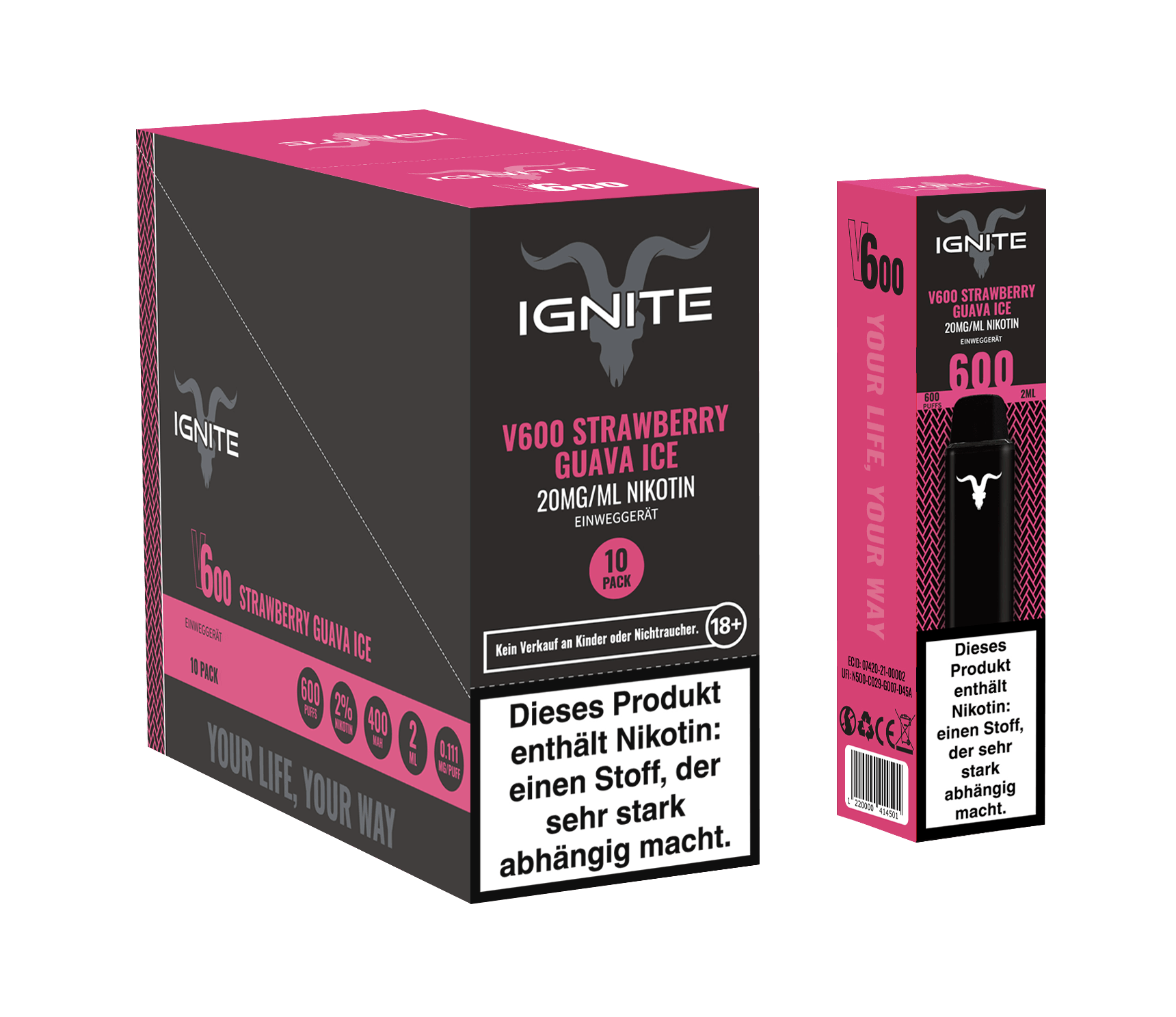 IGNITE Vape V600 - Strawberry Guava - Dschinni GmbH