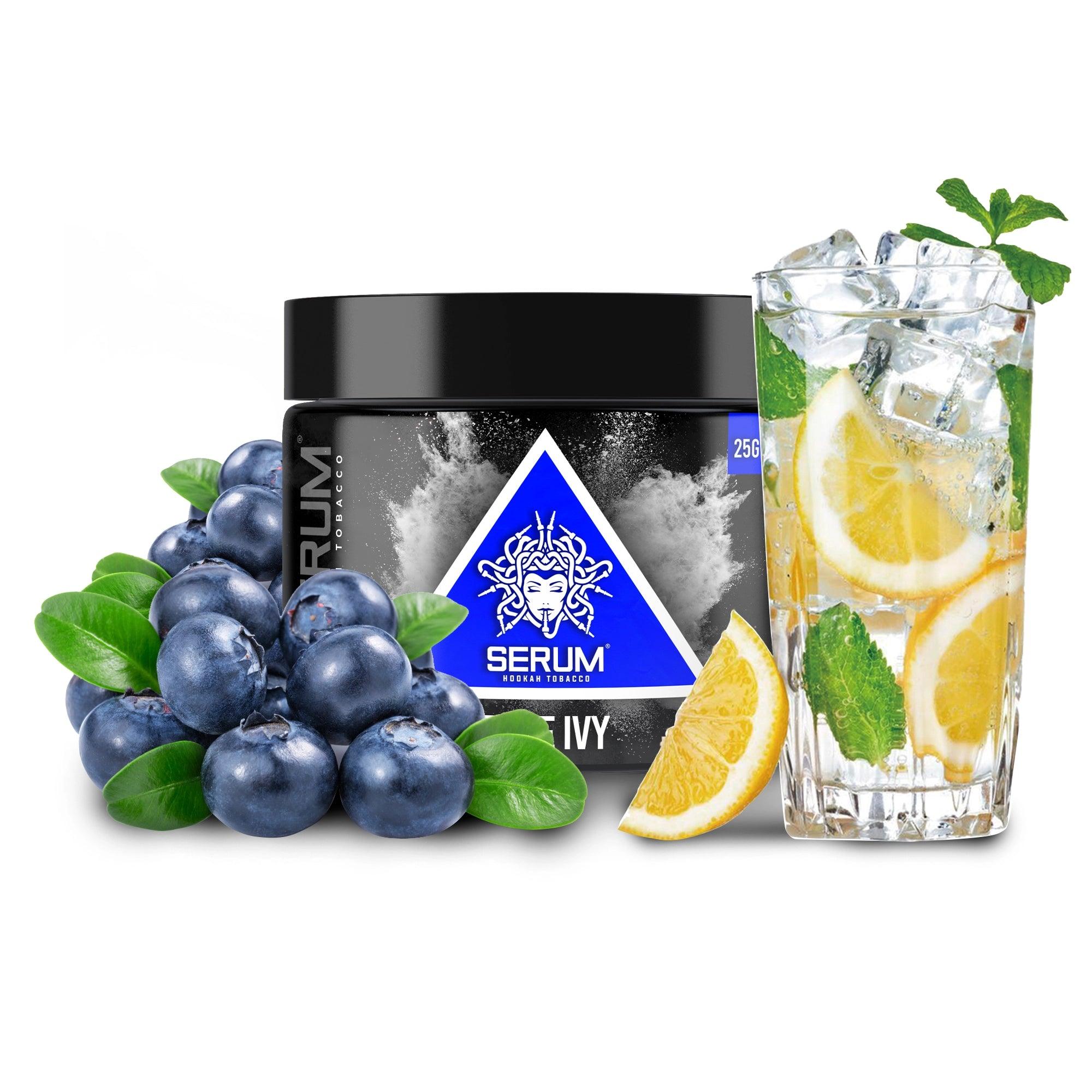 Serum Tobacco 25g - Blue Ivy - Blaubeere und Zitrone, Wasserpfeifentabak. Shishatabak