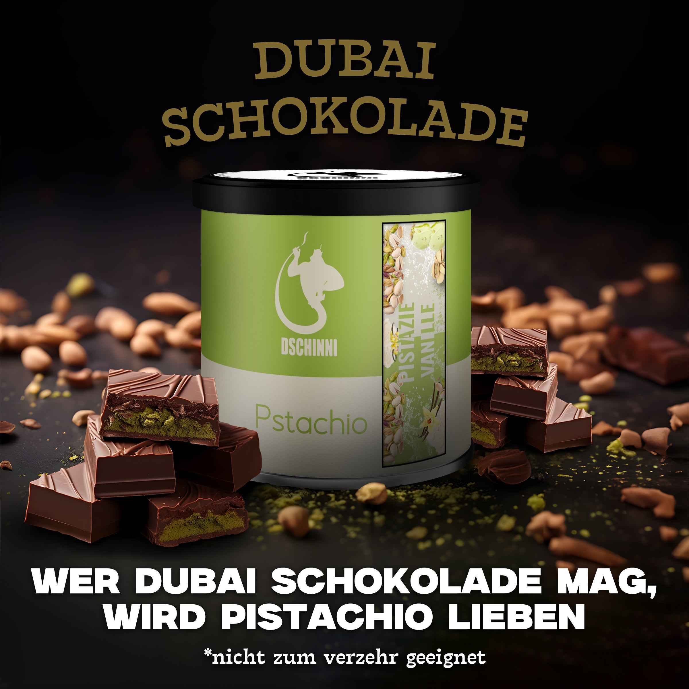 Dubai Schokolade jetzt als Shisha Tabak! - Dschinni Shisha
