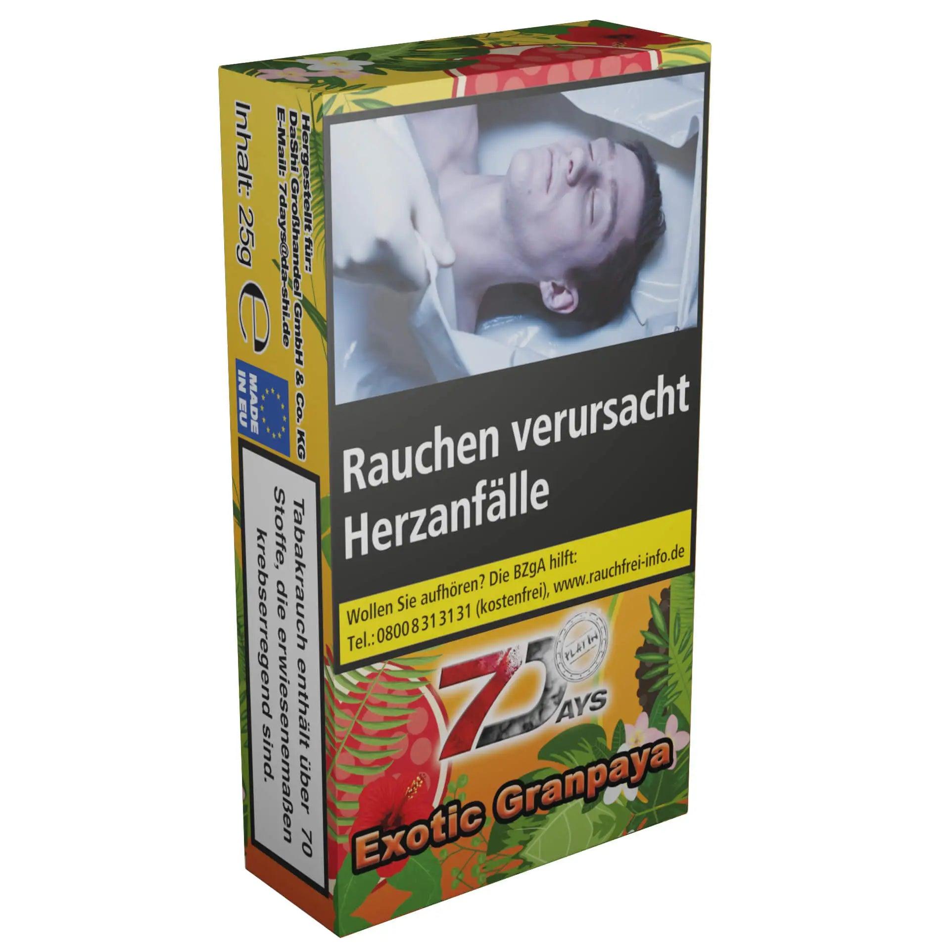 7Days 25g Tabak Platin Exotic Granpaya - Grapefruit & Papaya - Dschinni GmbH