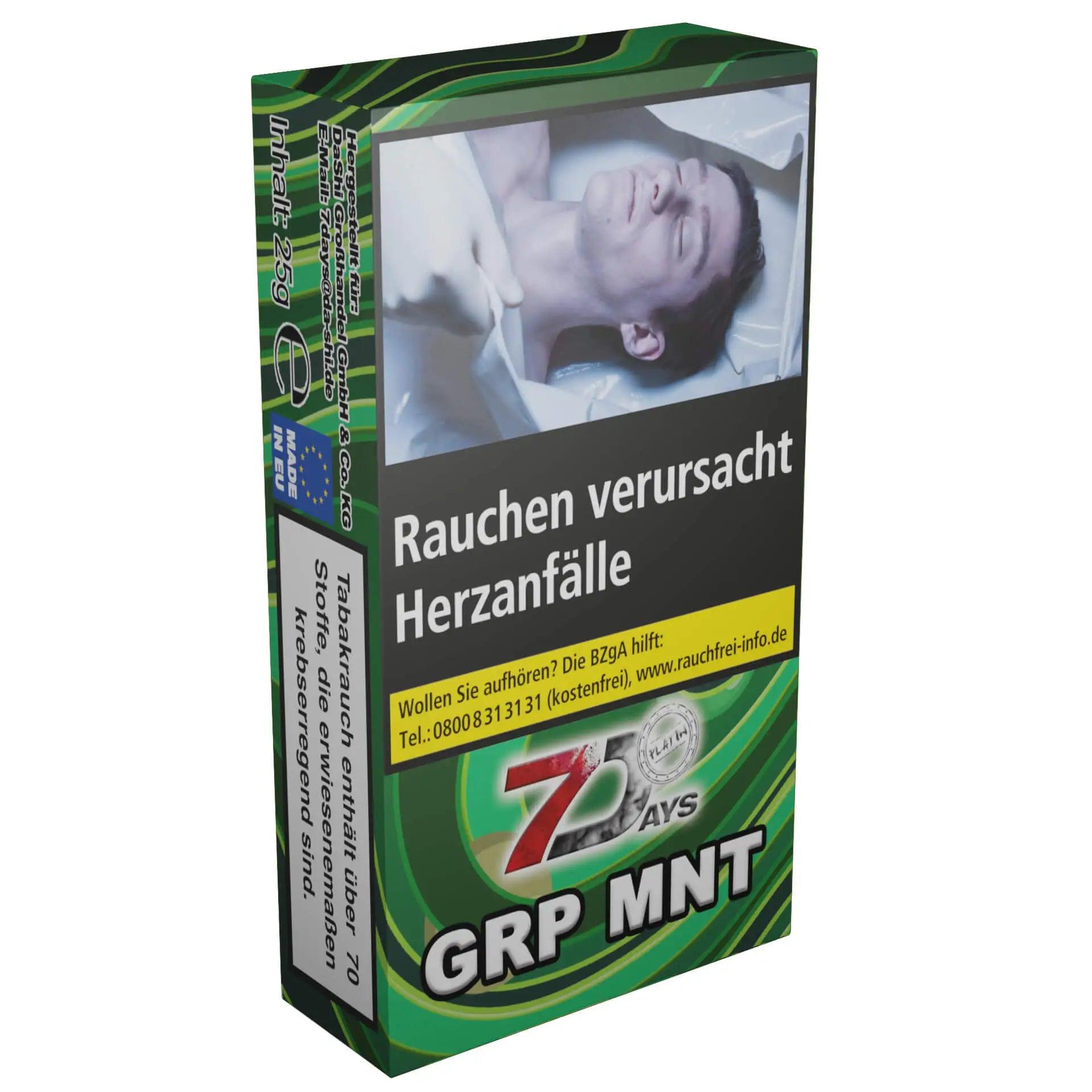 7Days 25g Tabak Platin GRP MNT- Traube & Minze - Dschinni GmbH