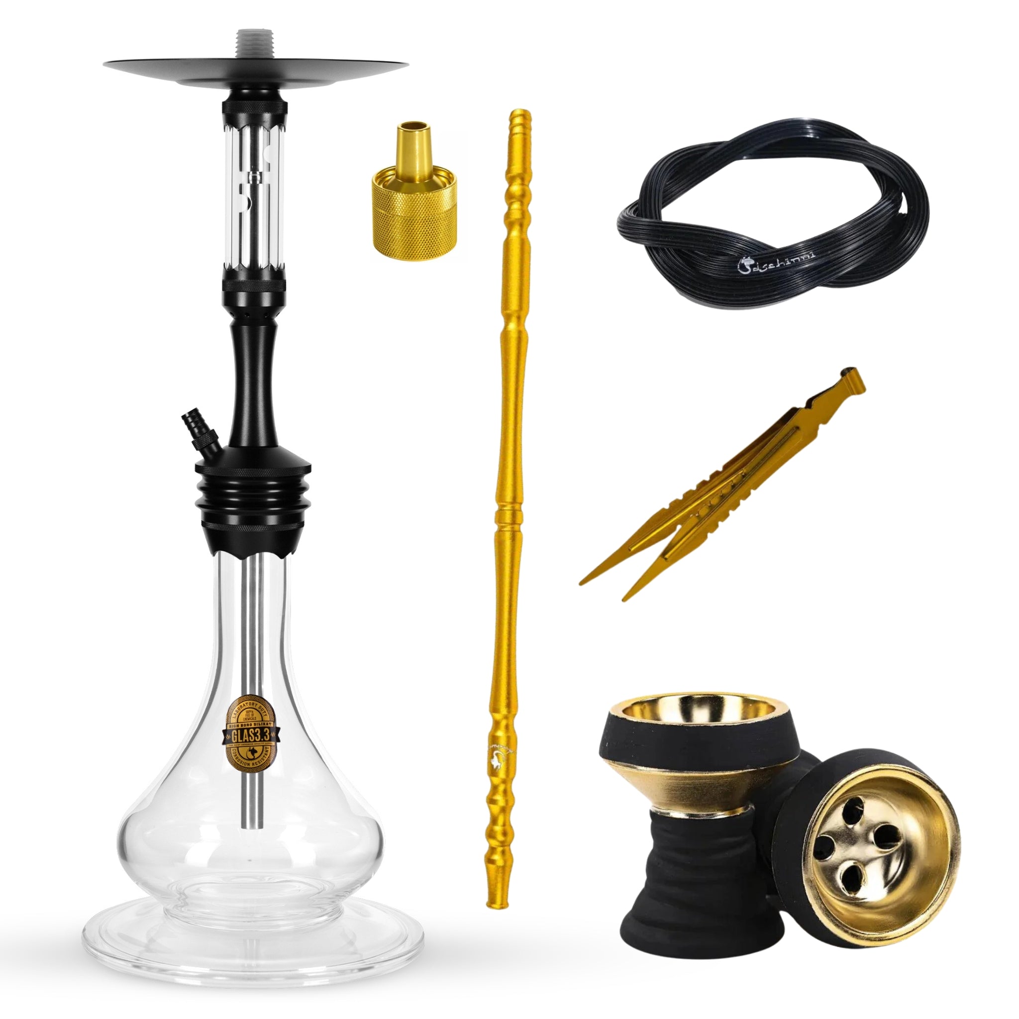 Foxx Schwarz High Borosilikatglas Bowl Dschinni Shisha 