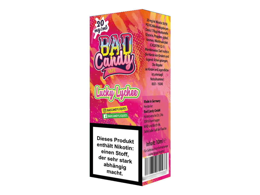 Bad Candy Liquids - Lucky Lychee - Nikotinsalz Liquid - Dschinni GmbH