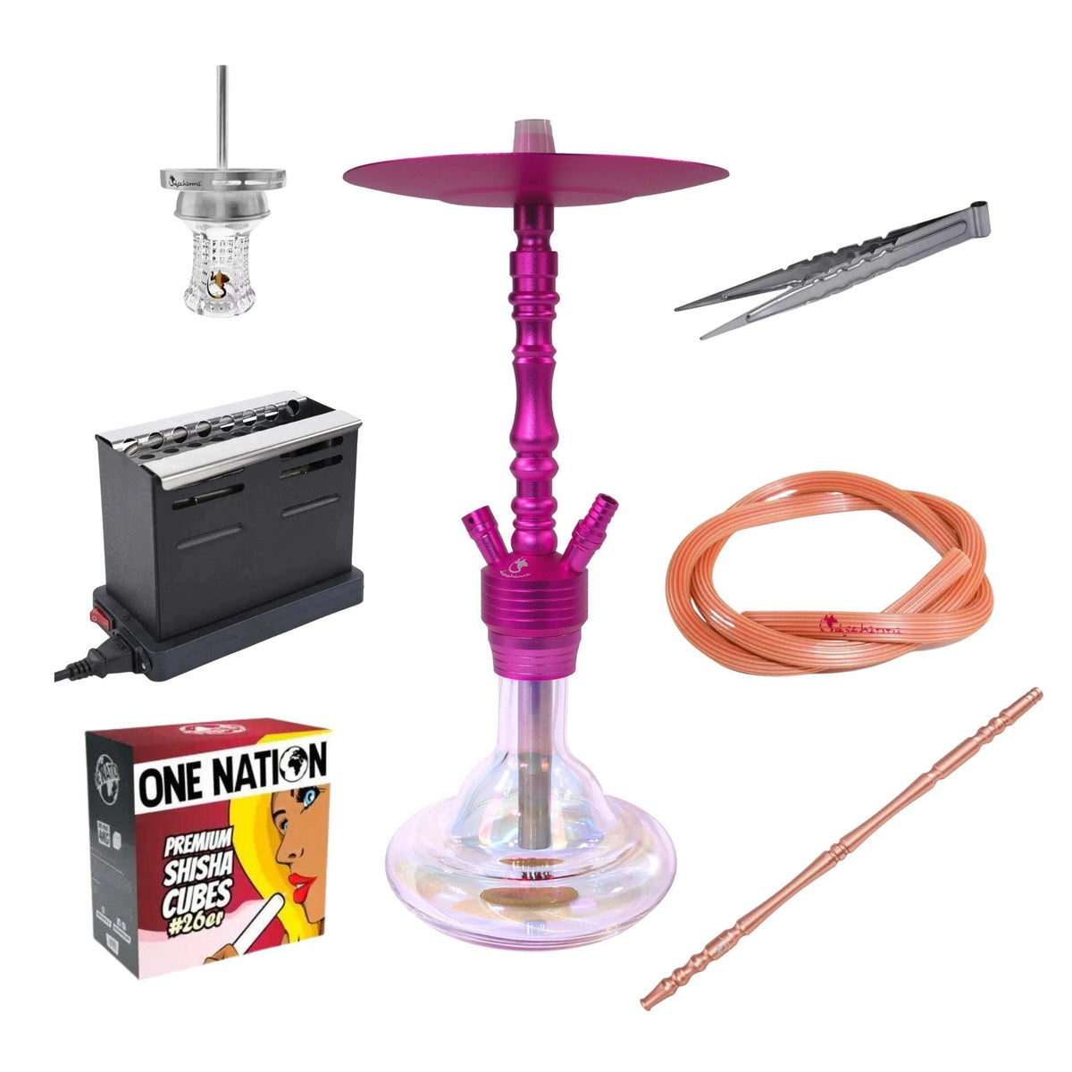 Dschinni Pico Shisha Komplett Set Pink | Flig Flag Bowl Kaufen bei 