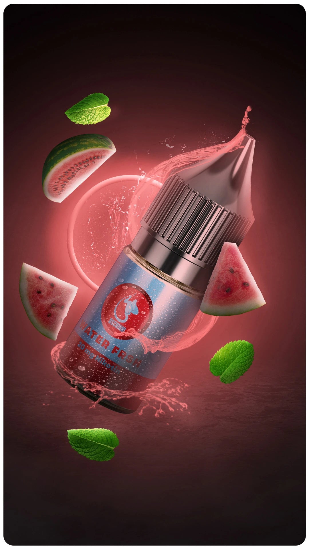 waterfresh liquid mit melonen und minzblättern